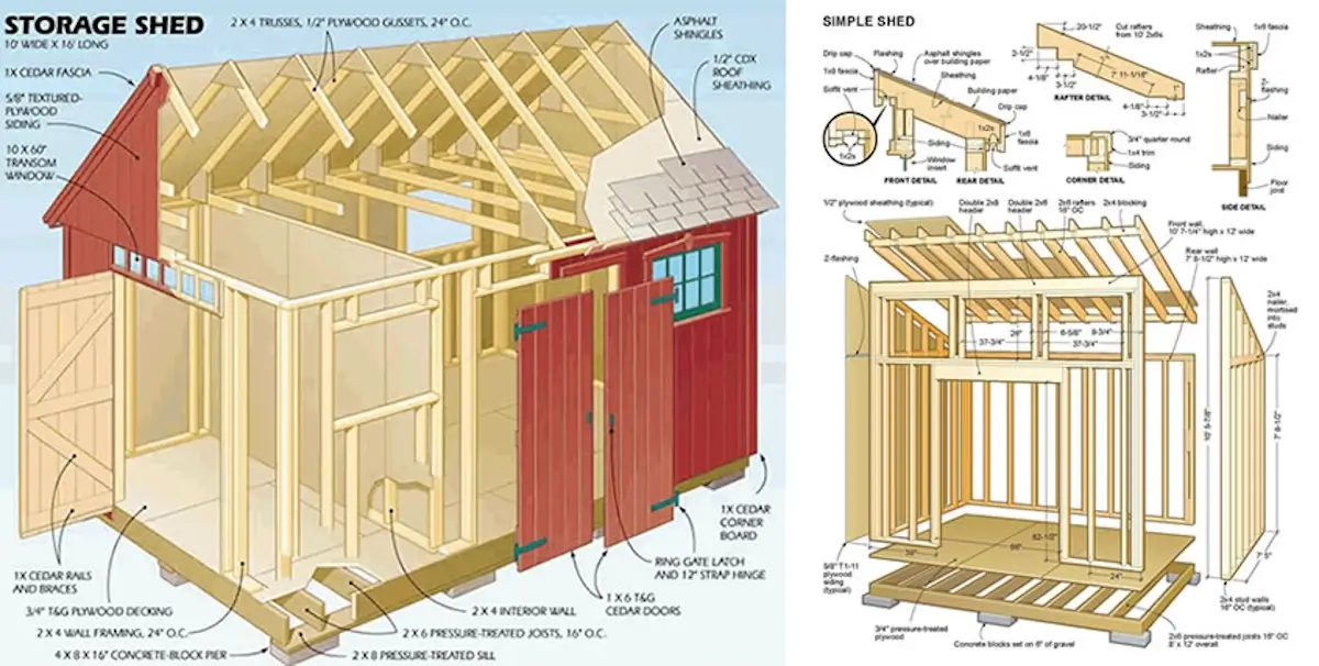 Detailed 8x12 shed plans and construction blueprints